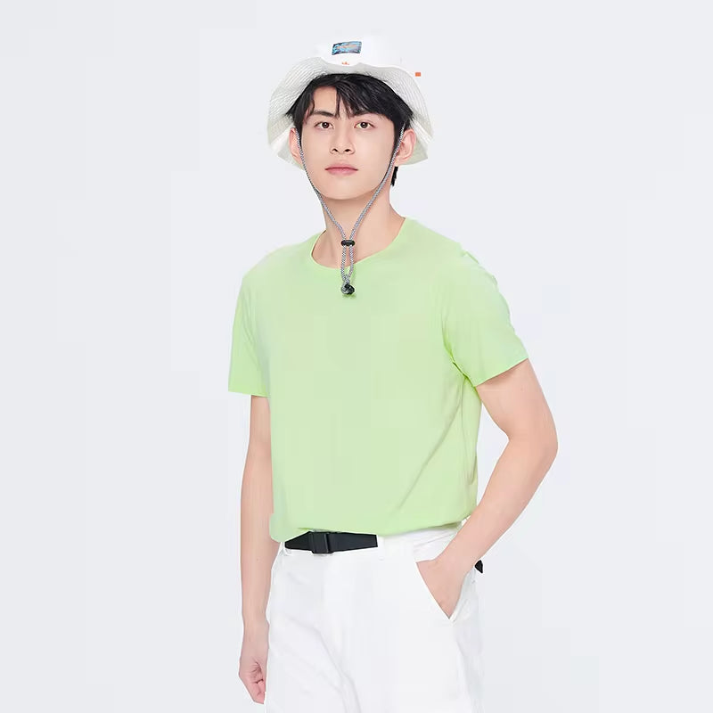 Summer Cotton T Shirts Men 2025 Simple O Neck Stretch Solid New Tops Clothing Casual Tshirt Man Streetwear Cool Tee Shirts