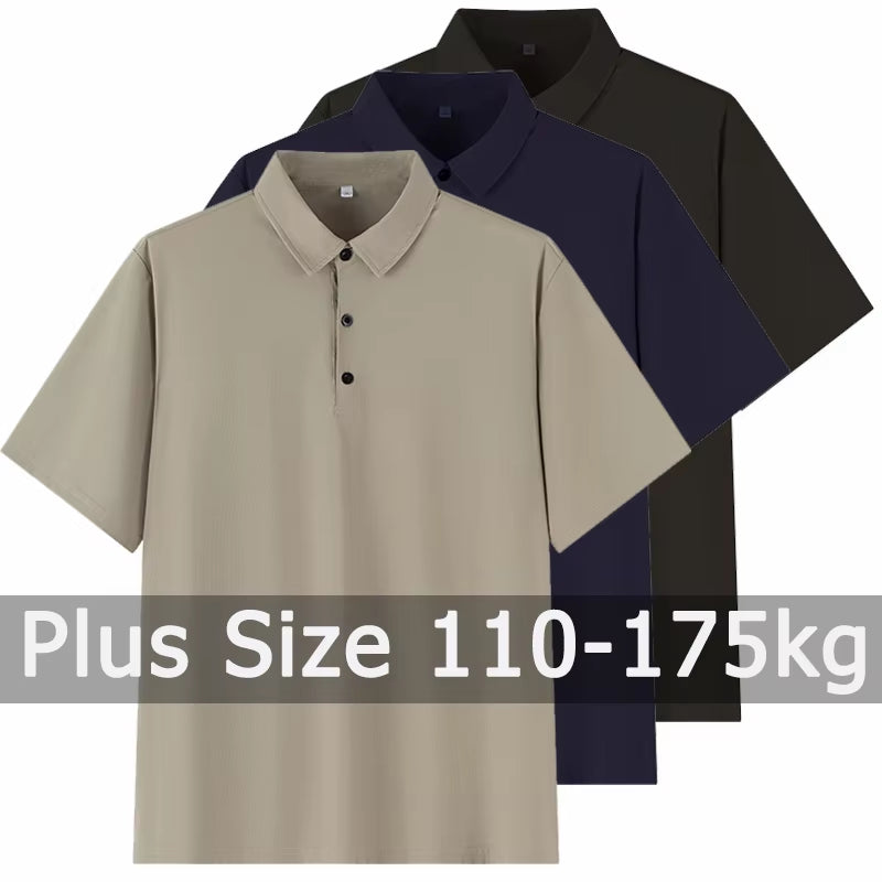 Polo Shirts Men Short Sleeve Polos Big Size 5XL 6XL 7XL 110-175Kg Loose Shirt Oversized Tops plus Size Men Clothing
